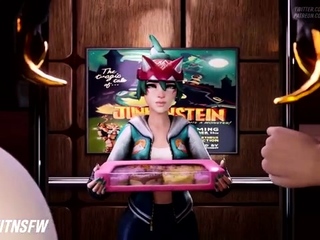 Hot 3D redhead licking a pussy while getting fucked