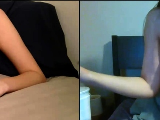 Real amateur teen fucks while babes watch