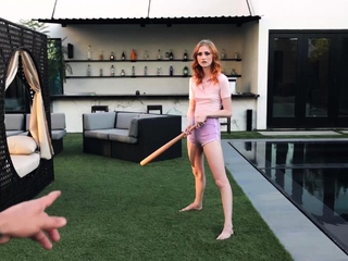 Stepsister lets her stepbrother play with her teen pussy