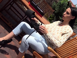 This brunette chick with nice big boobs and a pretty face is