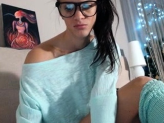 Amateur busty brunette masturbates and does hand job