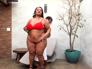 Beautiful Brunette Big Boobs Rides Fake Cock