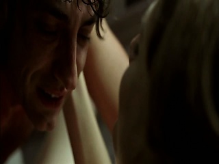 Belen Fabra naked underneath a guy in bed, showing her