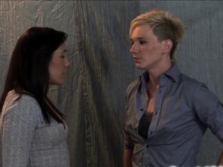 Blonde lesbian ass licking and facesitting petite neighbor