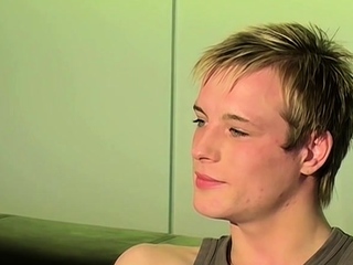 British twink does an interview and masturbates solo
