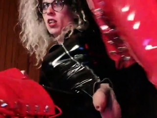 Busty tranny solo masturbating