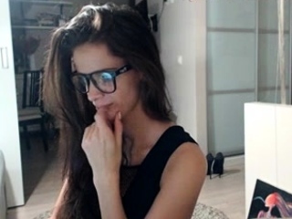 Cute curly brunette solo webcam masturbation