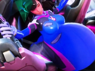 Hentai redhead gives blowjob and having sex