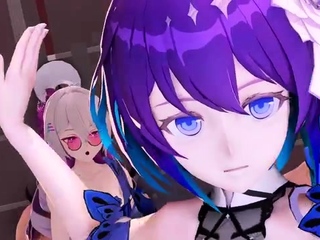 Hentai redhead gives blowjob and having sex