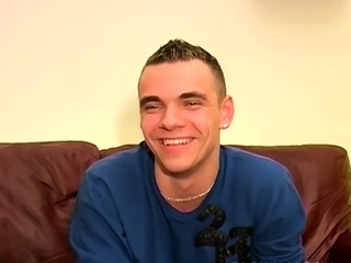 Horny British twink Mike masturbates his cock in kinky solo