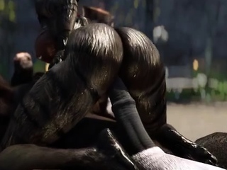 Hot 3D redhead licking a pussy while getting fucked