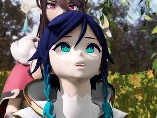 Hot 3D redhead licking a pussy while getting fucked