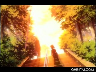 Kinky hentai maid flashes twat upskirt and jumps masters