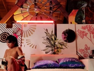 Masturbating babe playing with toys