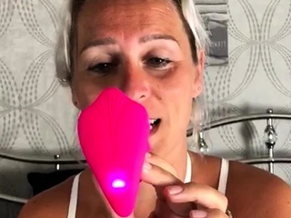 MILF blonde live toys webcam show in shower