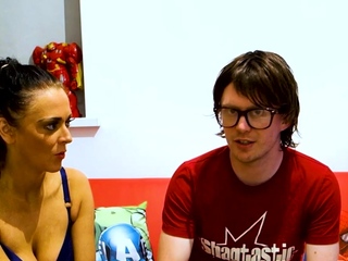 POV yorkshire nerds BJ session with hot brunette