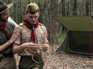 ScoutBoys Hairy scoutmaster seduces and breeds horny twink
