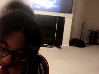 She should be getting ready for school but end up sucking my