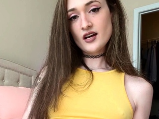 Small tits shemale gets banged in bed