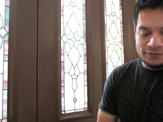 Teen gives beautiful wet blowjob to brunette