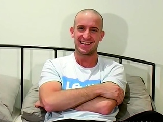 Bald British amateur Harry cums while masturbating solo