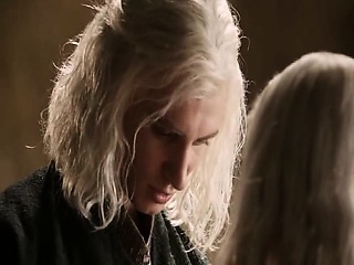 Emilia Clarke having a guy lower her dress to go naked, the