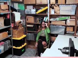 Geeky librarian chick caught stealing