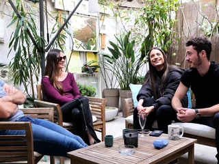 Small tit brunette teen fucks a big cock