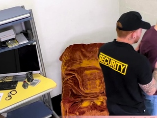 Teen caught by a horny security guard