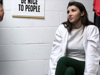 Teen thiefs pretty face on officers cock