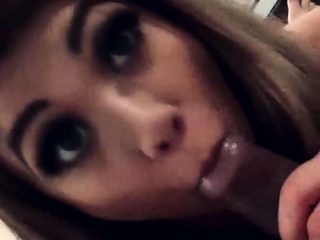 Amateur Blonde Blowjob handjob and cumshot