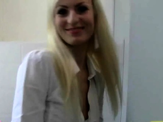 Blonde slut gives hardcore blowjob