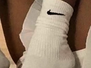 Busty curly brunette with big boobs fucks on couch