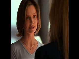 Calista Flockhart first seen lesbian kissing several