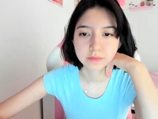 Cute curly brunette solo webcam masturbation