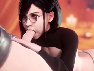 Foxy 3D Superwoman bounces up and down on a cock