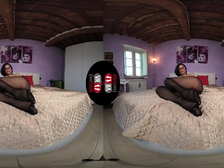 Her sexy feet in nylon stockings