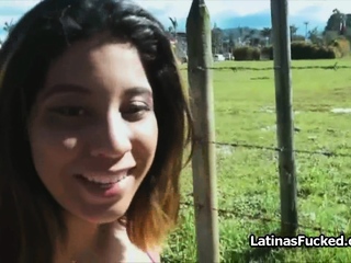 Hot Latina chick from the street on to a dick
