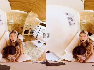 Hot teens Gina Gerson and Verona Sky sharing dick in