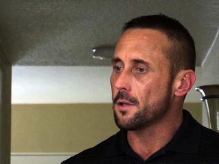 Muscle blonde gay doing blowjob