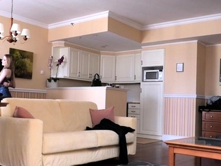 Natural British redhead bangs on casting pov