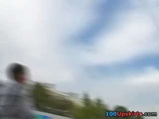 Quick peek of sweet girls upskirting