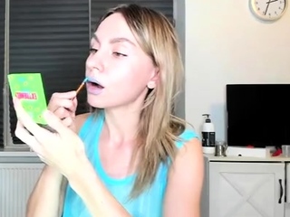 russian kelly blue lips dildo tease