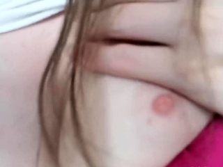 Sexy Brunette Babe Spreads Legs And Masturbates Shaven Twat