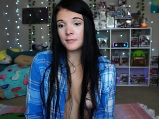 Small tit brunette teen fucks a big cock