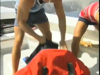 Straight muscled guy loves gay group sex