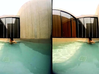 Young Asian BBW going naughty mode in the swimming pool