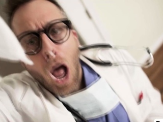 Aroused TS gets ass bareback fucked by her doctors bigcock