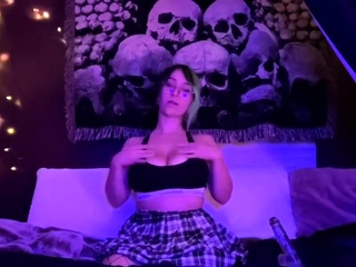 BigTittyGothEgg jiggling and playing with my wet pussy