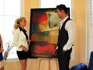 Excited males get fortunate in fully dressed sex scenery